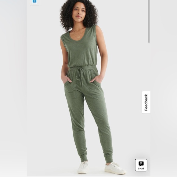 Lucky Brand Olive Green Sleeveless Utility-Pocket Jumpsuit in Size Medium - Picture 1 of 14